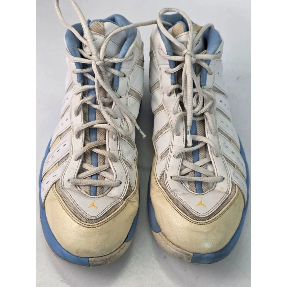 Jordan Melo M7 Carmelo Men's‎ Sneakers Size 12 White Blue Basketball Shoes